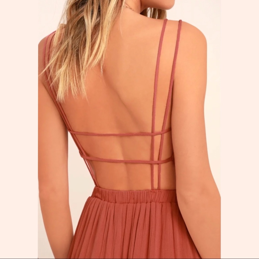 Lulus Rusty Rose Maxi Dress - Picture 2 of 7